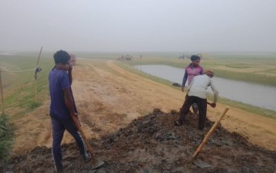 জগন্নাথপুরে বেড়িবাঁধ নির্মাণ কাজ পুরোপুরি শুরু হয়নি, চিন্তিত হাওরের কৃষকরা