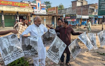 পোস্টার অপসারণে নামলেন নবনির্বাচিত সংসদ সদস্য নাদেল