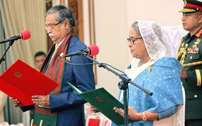 প্রধানমন্ত্রী হিসেবে পঞ্চমবার শপথ নিলেন শেখ হাসিনা