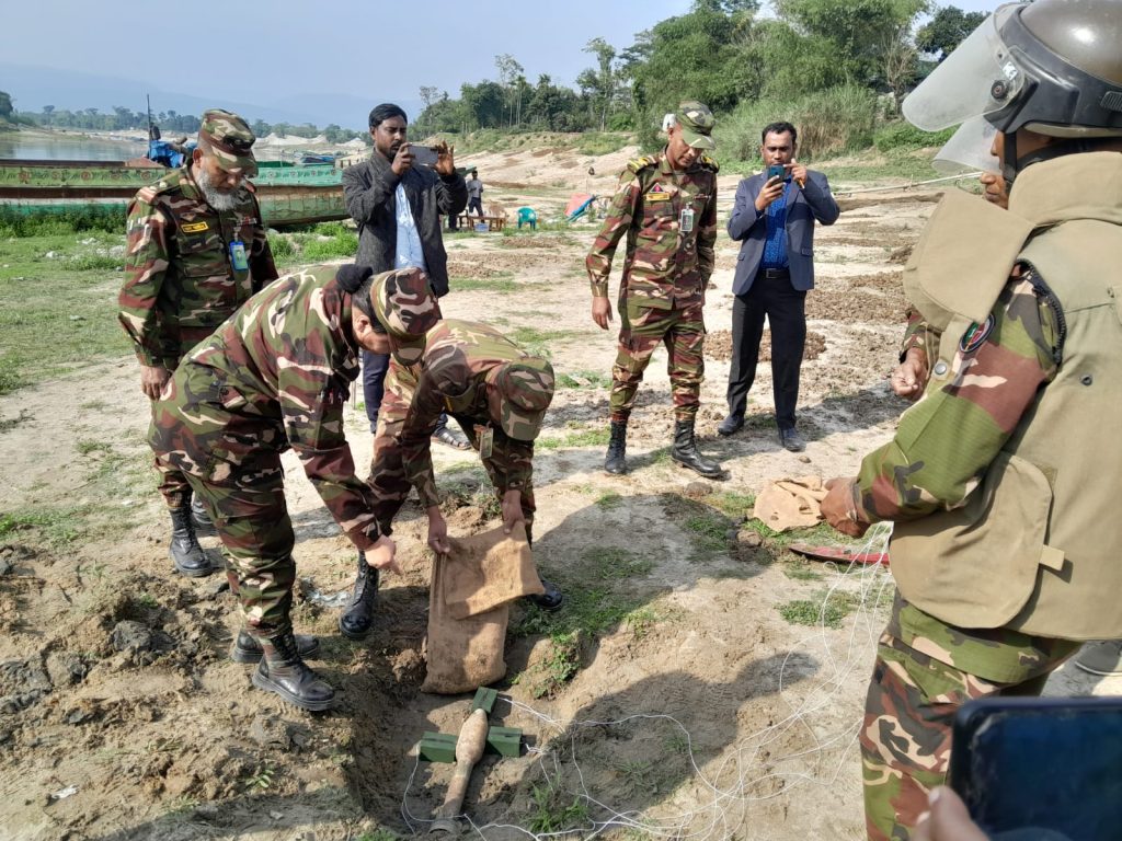 গোয়াইনঘাটে উদ্ধার হওয়া মর্টারশেলটি নিস্ক্রিয় করল সেনাবাহিনী