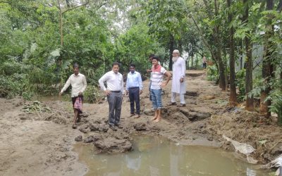 গোয়াইনঘাটে বন্যায় ক্ষতিগ্রস্ত এলাকা পরিদর্শন করলেন ইউএনও তৌহিদুল ইসলাম