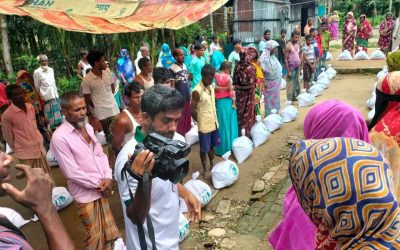 গোয়াইনঘাট ও কোম্পানীগঞ্জে বন্যাদুর্গতদের পাশে এনটিভি পরিবার