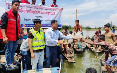 গোয়াইনঘাটে ৫শ বন্যার্ত পরিবার পেল “সমন্বিত সরকারি জরুরি সেবা”