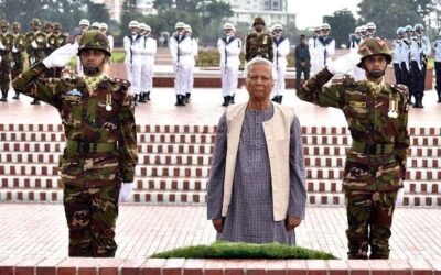 জাতীয় স্মৃতি সৌধ ও কেন্দ্রীয় শহীদ মিনারে প্রধান উপদেষ্টাসহ ১৩ উপদেষ্টার শ্রদ্ধা