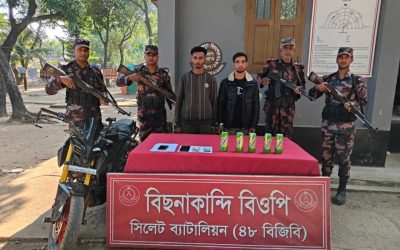 গোয়াইনঘাট সীমান্তে ভারতীয় মাদকসহ আটক ২
