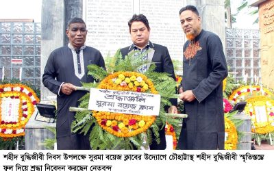 শহীদ বুদ্ধিজীবী দিবসে সুরমা বয়েজ ক্লাবের শ্রদ্ধাঞ্জলি অর্পণ