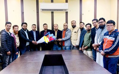 সিলেট জেলা প্রেসক্লাবের নবকমিটিকে তাহিরপুর সমিতি সিলেট’র ফুলেল শুভেচ্ছা