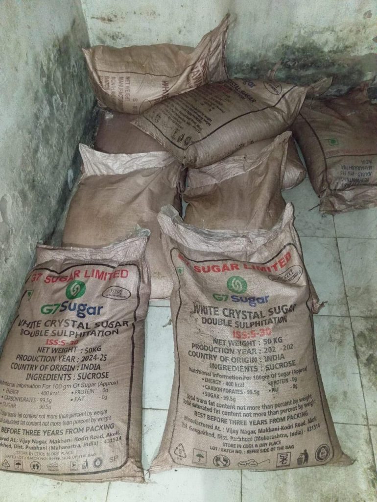 বিশ্বনাথে ফের ভারতীয় চোরাই চিনি জব্দ