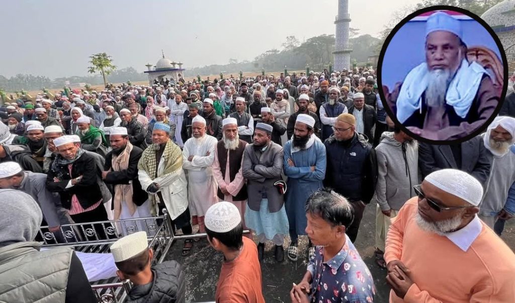 বিশ্বনাথে প্রবীণ আলেম শামসুল ইসলামের জানাজায় মুসল্লীদের ঢল