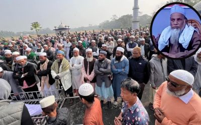 বিশ্বনাথে প্রবীণ আলেম শামসুল ইসলামের জানাজায় মুসল্লীদের ঢল