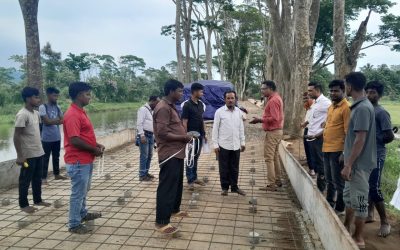 আমার গ্রাম আমার শহর প্রকল্পের কাজের সাইট পরিদর্শনে উপজেলা প্রকৌশলী হাসিব আহামেদ