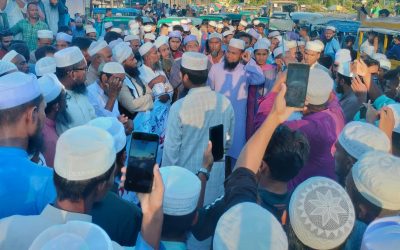 জমিয়ত নেতা মাওলানা মুশতাক আহমদ গাজীনগরীর সন্ধানে বিক্ষোভ মিছিল ও সমাবেশ