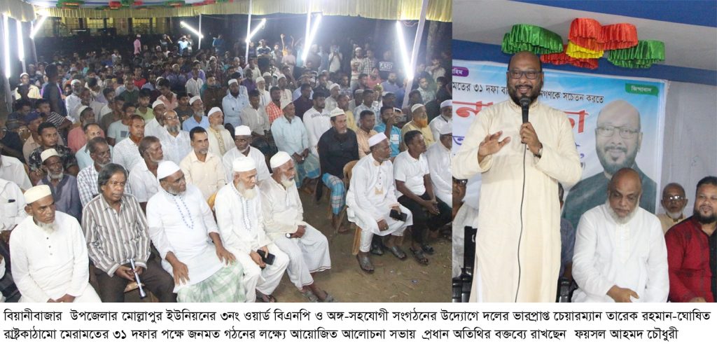 ৩১ দফা দেশের দীর্ঘমেয়াদি উন্নয়নের মডেল: ফয়সল চৌধুরী