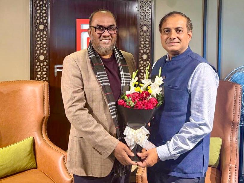 আব্দুল কাইয়ুম চৌধুরীর সঙ্গে সিলেটে নিযুক্ত ভারতীয় সহকারী হাই কমিশনারের সৌজন্য সাক্ষাৎ
